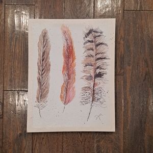 Beverly Dyer Feathers Canvas Wall Hanging